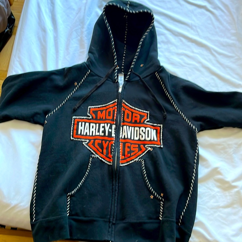 Harley Davidson hoodie custom with embroidery. Size XL